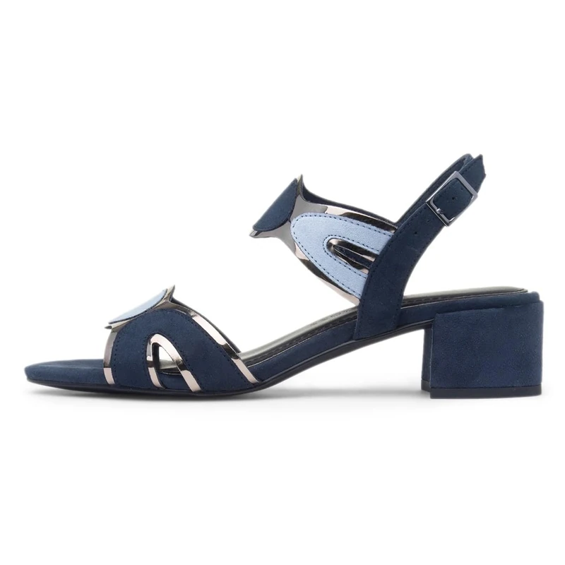 MARCO TOZZI Women's Sandal soft Feel Me Footbed Vegan soft Lining Vegan, blue (NAVY COMB), 7.5 UK