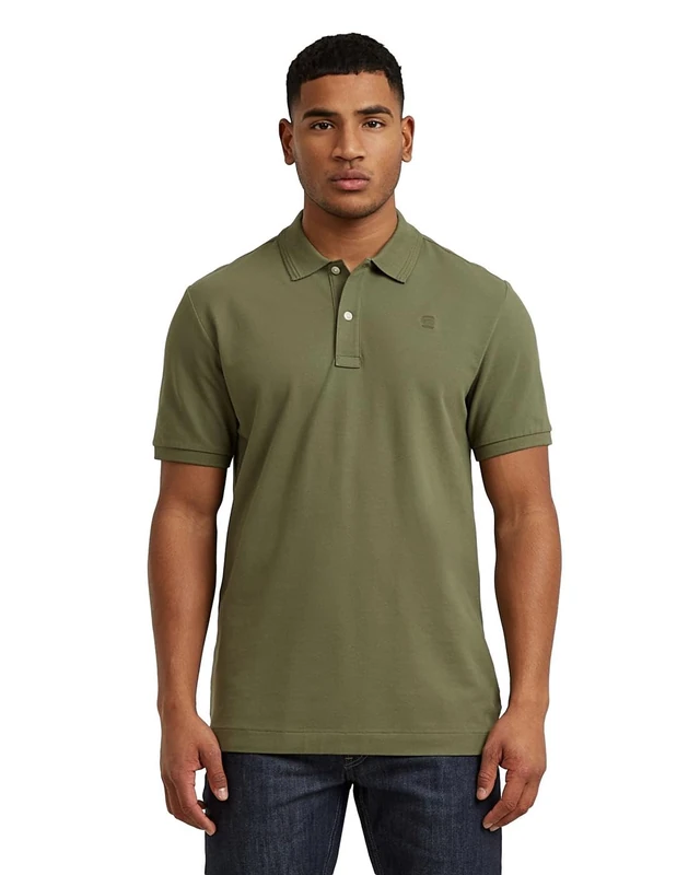 G-STAR Men's Dunda Overdyed Slim Polo, Size: L, Color Green