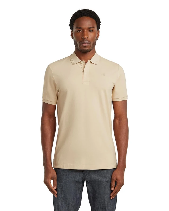G-STAR Men's Dunda Overdyed Slim Polo, Size: XL, Color Beige