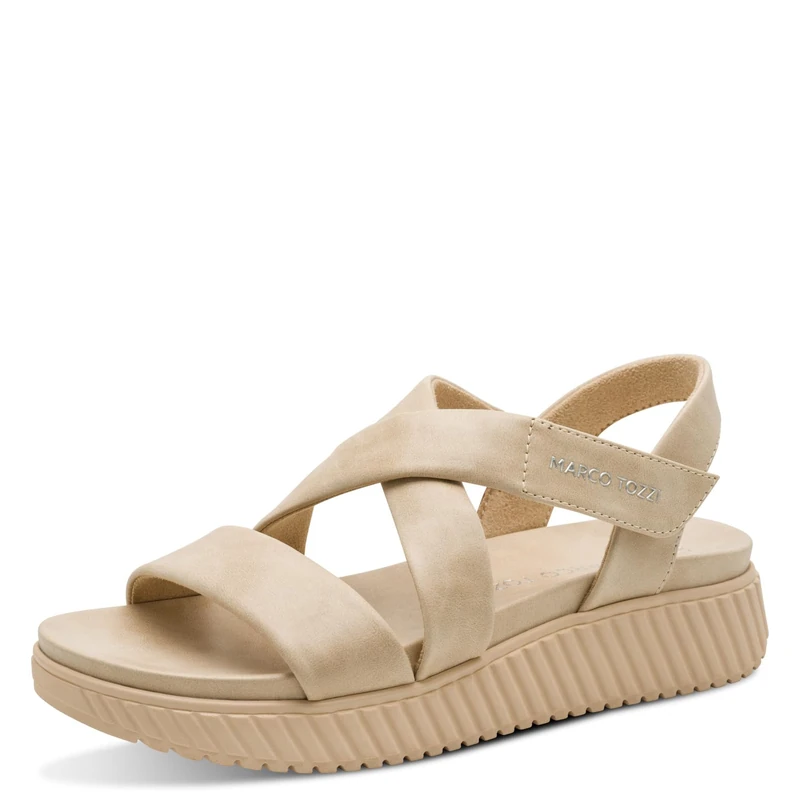 MARCO TOZZI women's sandal soft lining Vegan Vegan, beige (TAUPE), 7.5 UK