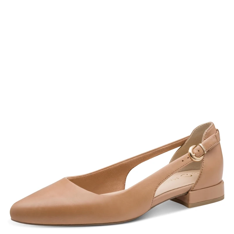 Marco Tozzi Women Ballerinas Soft Feel Me Footbed Leather Soft Lining Pointed, Beige (Cappuccino), 7 UK - Image 1
