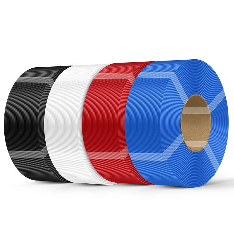 Creality PETG Filament Refill 3D Printer Filament, 4kg 1.75 mm(8.8lb) Refilament for Bambu Lab Reusable Spool, Dimensional Accuracy ±0.03mm, PETG Black,White,Red,Blue