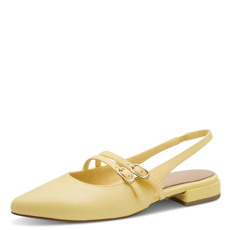 Marco Tozzi Women Ballet Flats Soft Feel Me Footbed Soft Lining Vegan Pointed, Yellow (Limoncello), 8.5 UK - Image 1