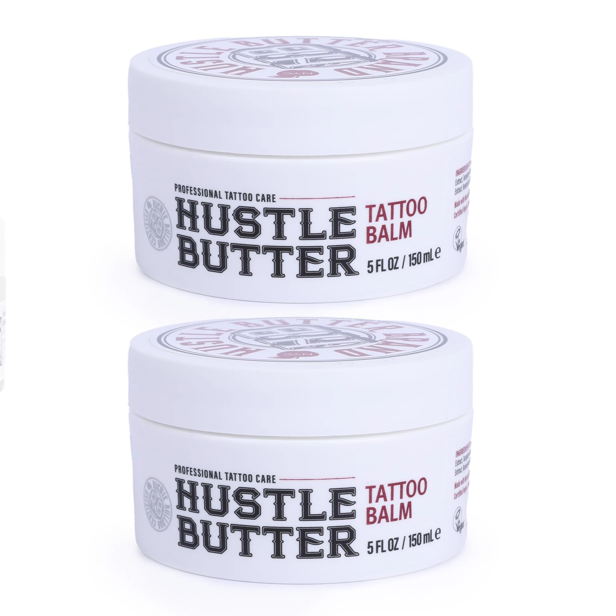 TATTOO HUSTLE BUTTER DELUXE ORIGINAL – 2x150ml vegan tattoo cream with natural ingredients like mango, papaya & shea butter to promote healing, reduces redness and swelling – pre- and aftercare balm