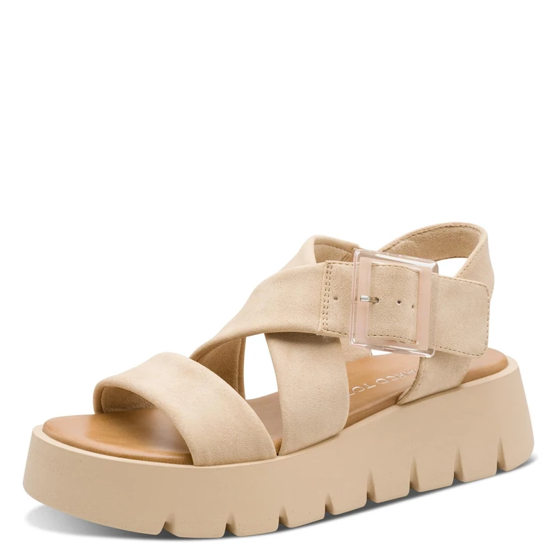 MARCO TOZZI women's sandal soft Feel Me footbed soft lining stylish, beige (TAUPE), 8.5 UK - Image 1