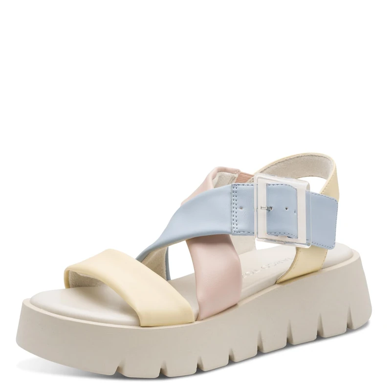 MARCO TOZZI women's sandal soft Feel Me footbed soft lining stylish, yellow (VANILLA COMB), 7 UK - Image 1