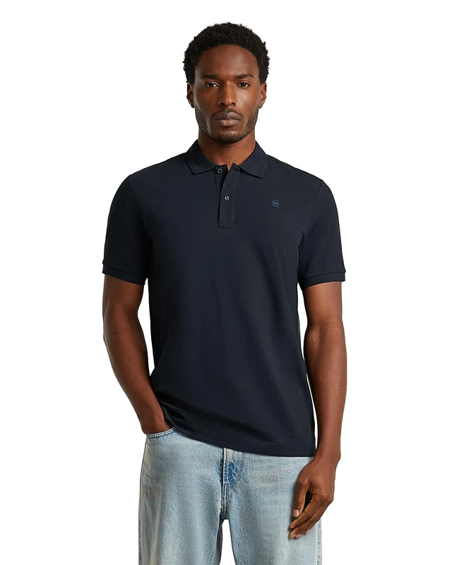 G-STAR Men's Dunda Overdyed Slim Polo, Size: XXL, Color Blue
