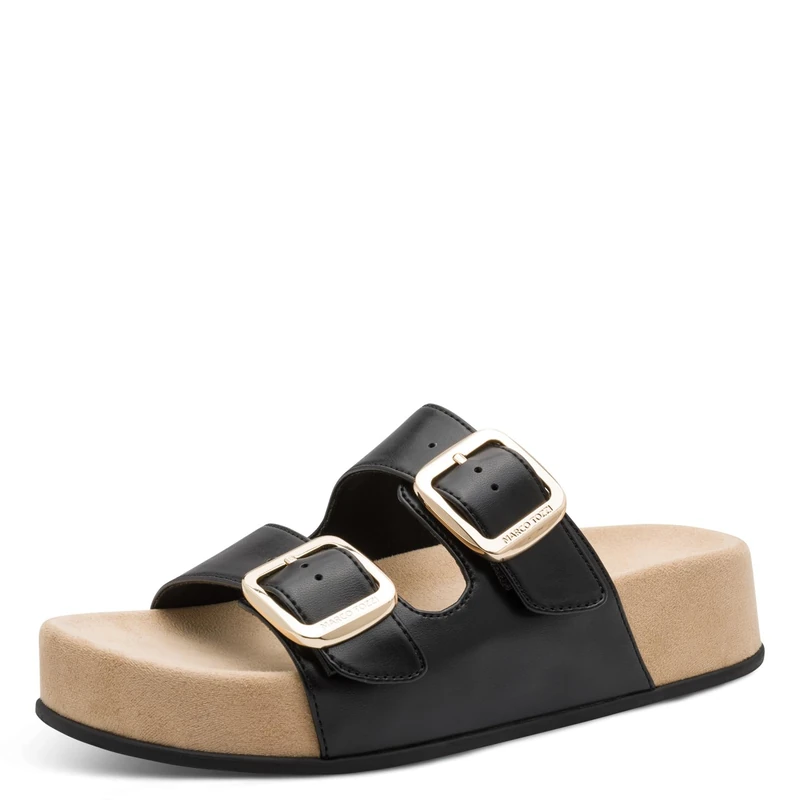 MARCO TOZZI Women Sandal soft Feel Me footbed Modern, black (BLACK), 7.5 UK