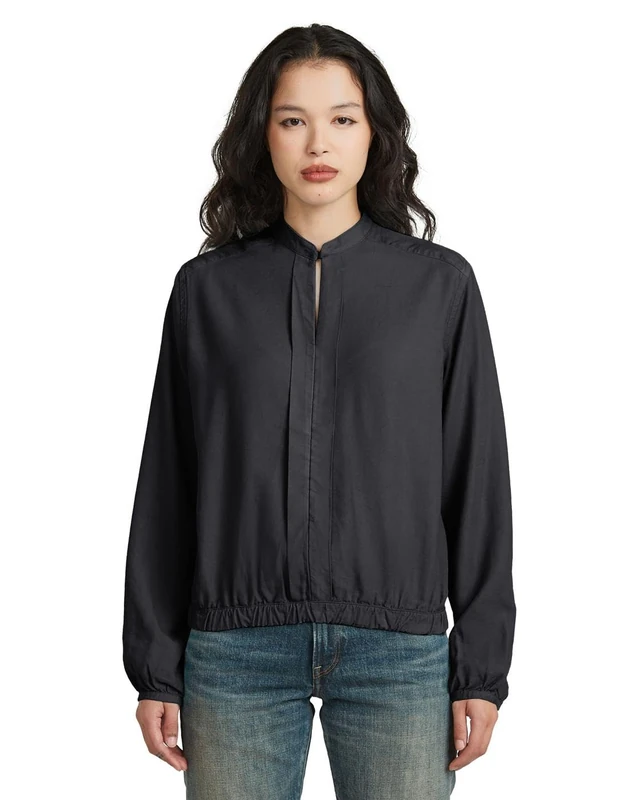G-STAR Women's Stand up Collar Shirt ls wmn, Size: XS, Color Black