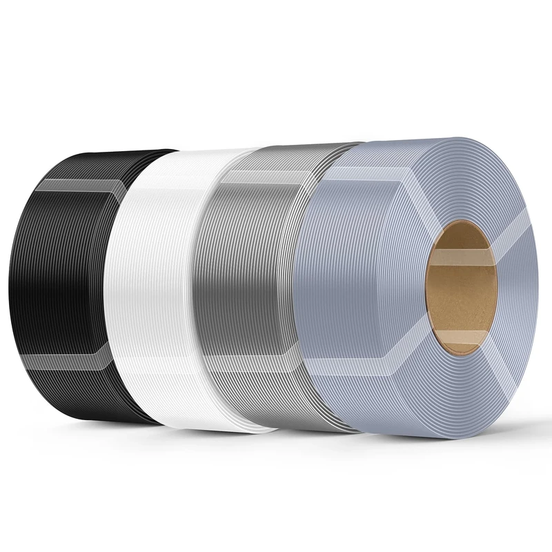 Creality PETG Filament Refill 3D Printer Filament, 4kg 1.75 mm(8.8lb) Refilament for Bambu Lab Reusable Spool, Dimensional Accuracy ±0.03mm, PETG Black,White,Gray,Transparent