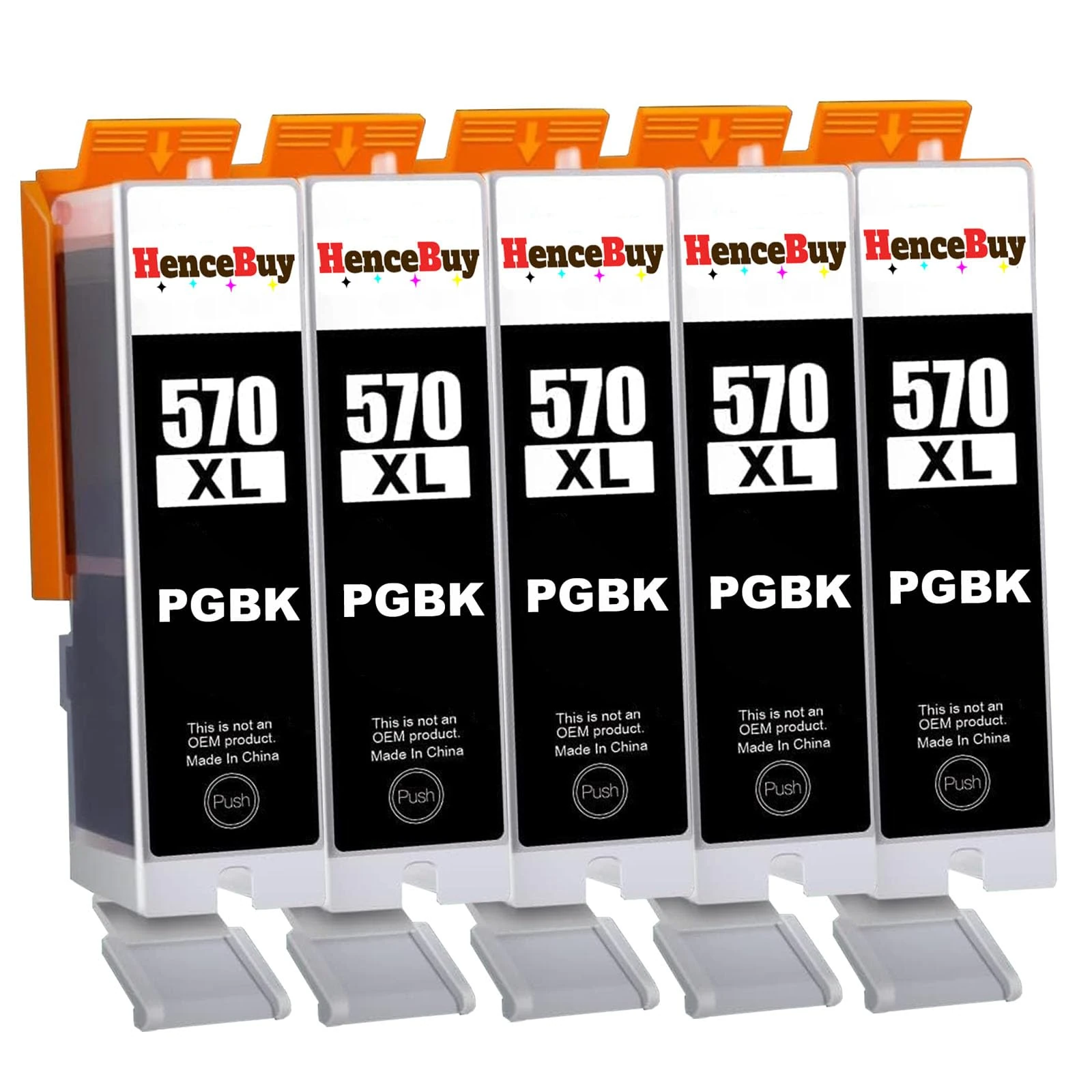 HenceBuy PGI-570XL Ink Cartridge Compatible for Canon PGI 570 PGBK XL PGI-570 BK for PIXMA MG5750 MG5700 MG5751 MG6851 MG6850 MG7750 TS5050 TS5051 TS5000 TS6050 TS6051 TS8050 (5 PGBK)