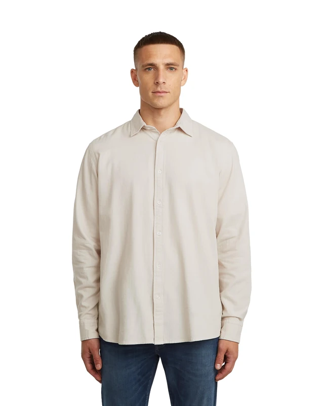 G-STAR Men's Clean Regular Shirt, Size: XS, Color Beige