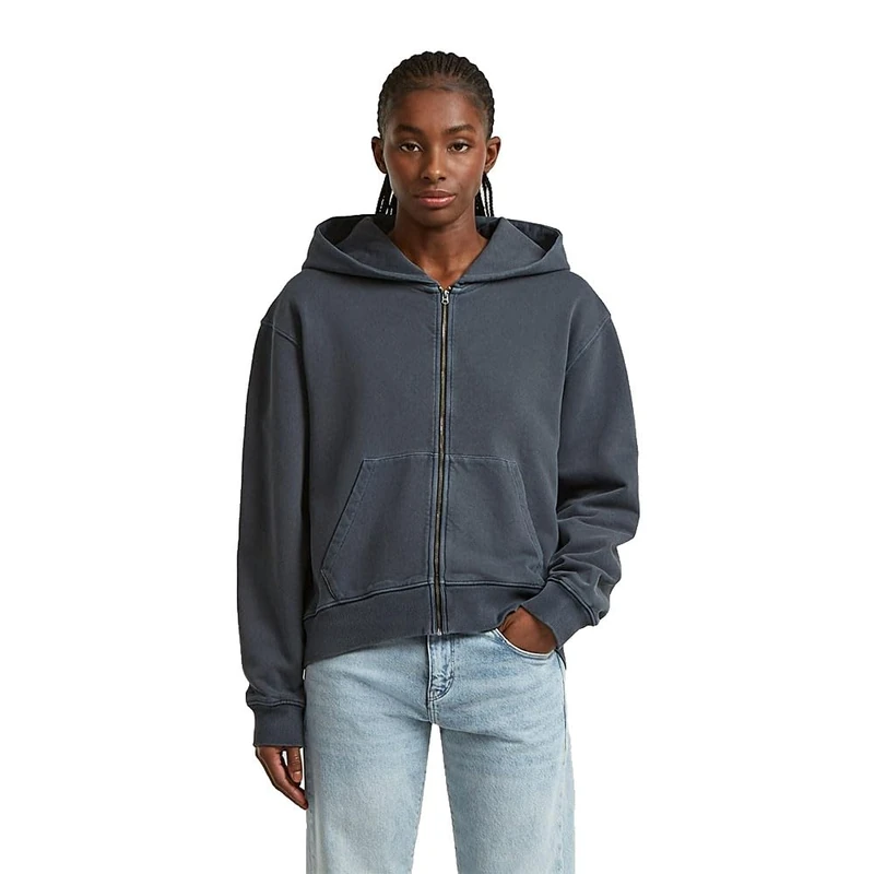 G-STAR Women's Washed hdd zip relaxed sw wmn, Size: M, Color Blue - Image 1