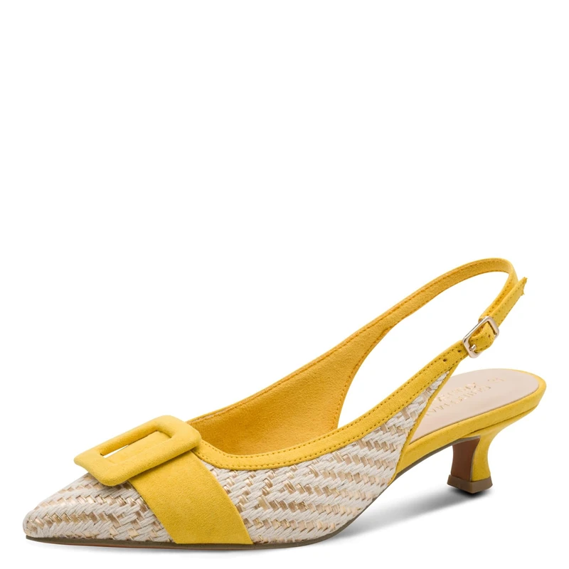 MARCO TOZZI by Guido Maria Kretschmer women’s pumps soft Feel Me footbed soft lining pointed, yellow (LEMON COMB), 7.5 UK