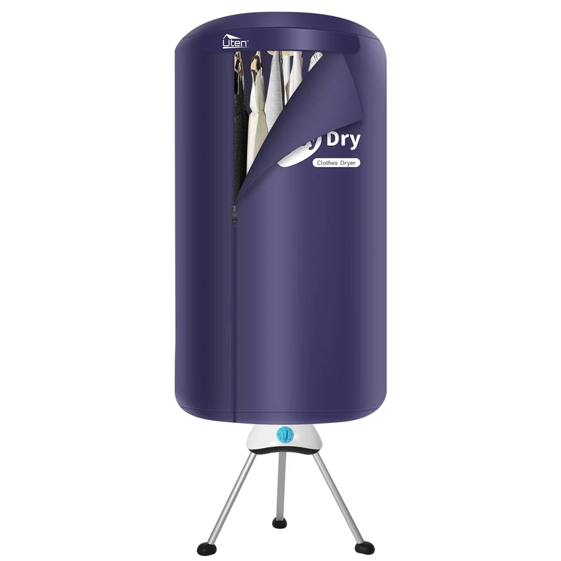 Uten Electric Clothes Dryer, Portable Clothes Dryer Indoor, 1000W 2-Tier Detachable Heated Clothes Drying Rack without Occupying Space with Time Setting for Home Apartment Laundry