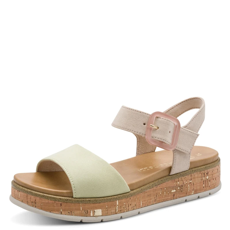 MARCO TOZZI Women Sandal soft Feel Me footbed Vegan soft lining Fashionable, green (KIWI COMB), 8.5 UK - Image 1