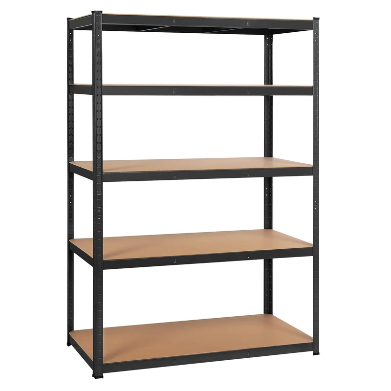 Yaheetech 5 Tier Heavy-Duty Shelving Units Garage Shed Storage Shelf, 120x60x180cm Metal Storage Racking for Warehouse Workshop Black