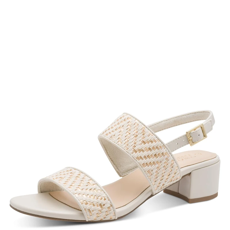 MARCO TOZZI by Guido Maria Kretschmer Women Sandal soft Feel Me Footbed soft Lining Stylish, beige (CREAM COMB), 4 UK