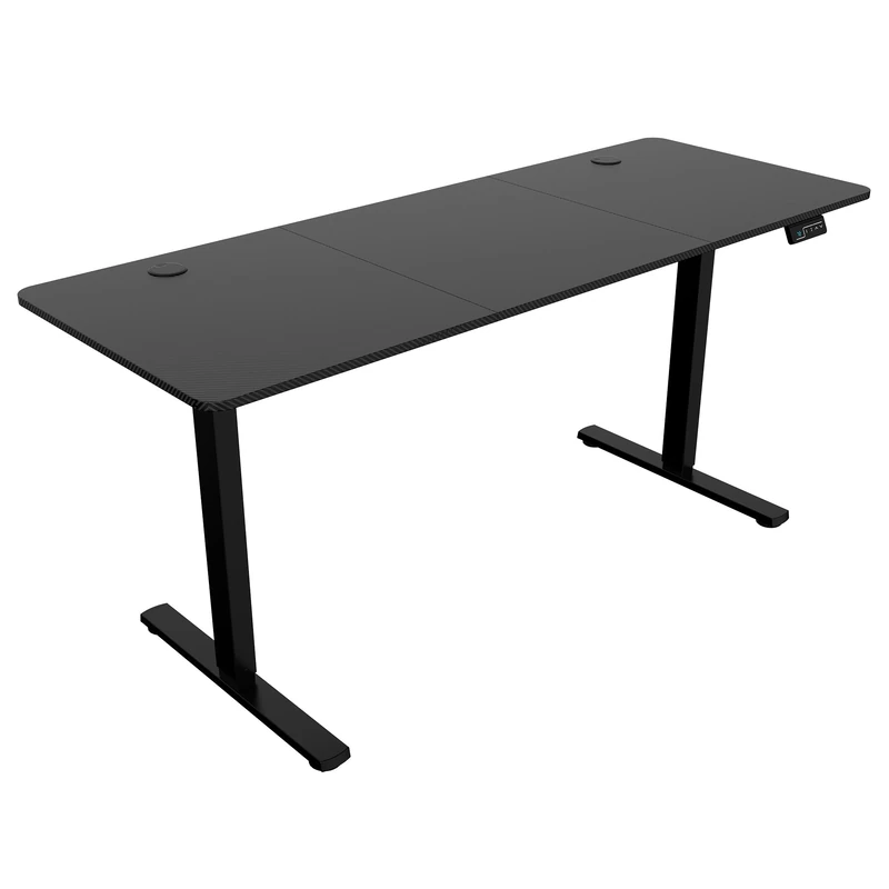 Mars Gaming MGD-ERGOPRO160, Electric Height Adjustable Desk 73-118cm, Extra-Large 160cm Surface, Custom Height Profiles, Anti-Collision System, Safety Lock, Carbon Fiber and Steel, Black