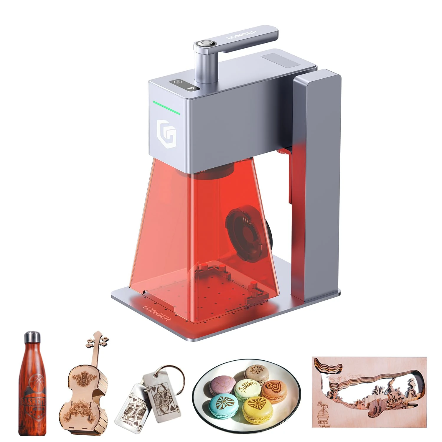 Longer Nano Pro Portable Laser Engraver, 5000 mm/s High-Speed Laser Engraver and Cutter, Engraving Precision 0.01 x 0.01 mm, DIY Engraving Tool for Wood, Acrylic, Leather, Fabric, Metal