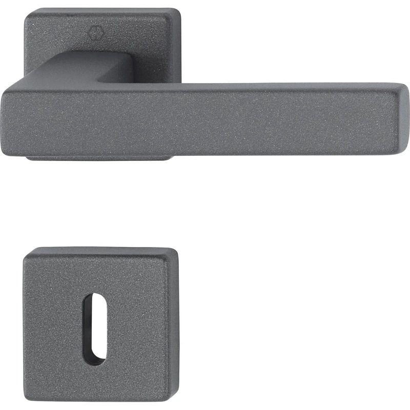 Hoppe Austin Door Handle Set 2 x Door Handles on Rosette BB TS 37-42 mm Aluminium Sand Black