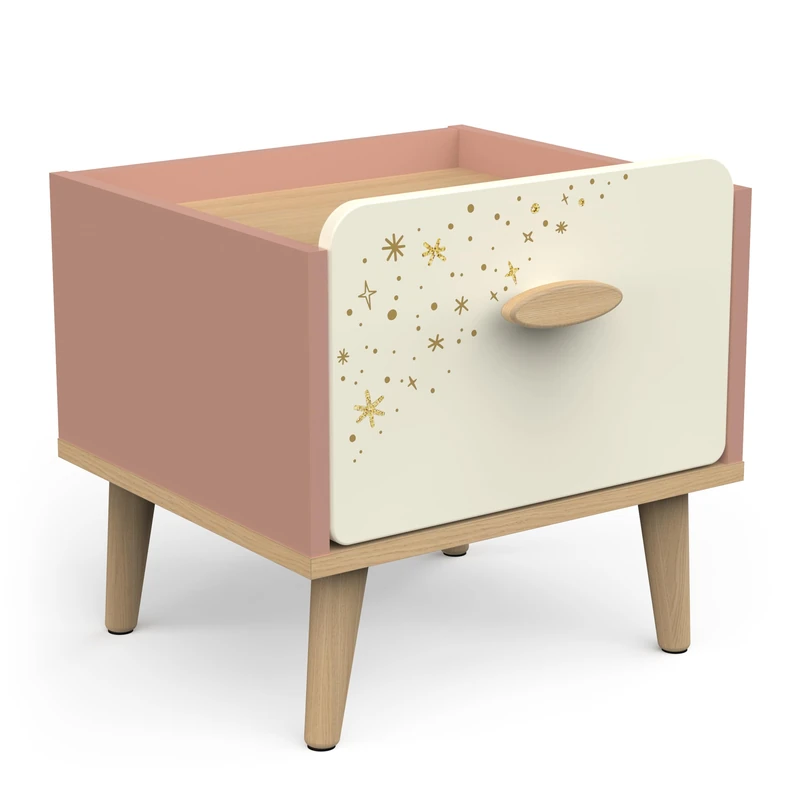 Demeyere Children's Bedside Table - Pink and White - 40x40x36 cm