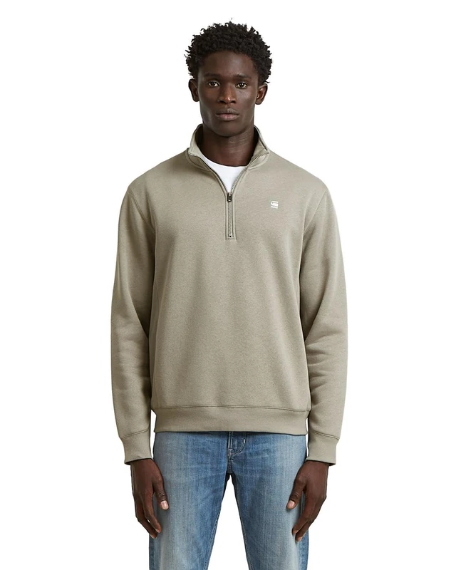 G-STAR Men's Premium Core Half Zip Sweater, Size: XL, Color Beige
