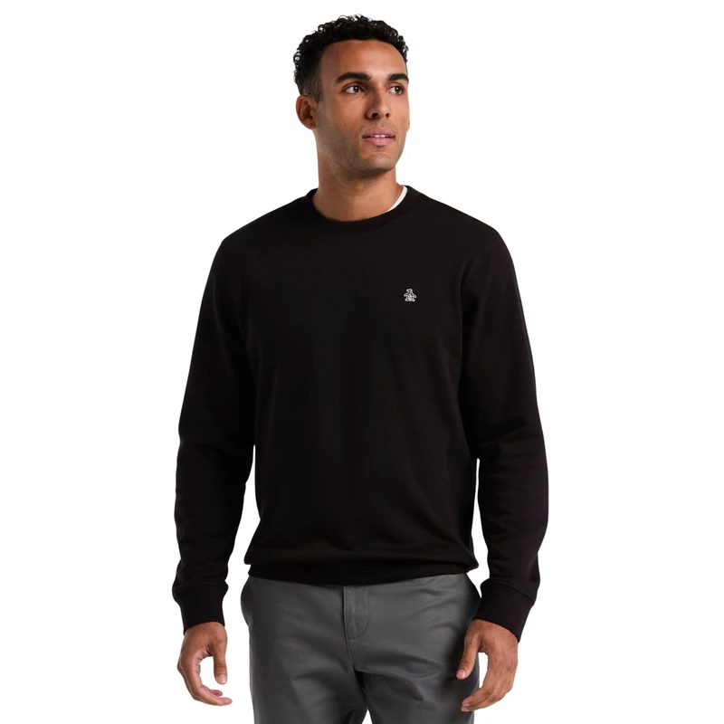 Original Penguin Fleece Crewneck Sweatshirt, XXL, True Black