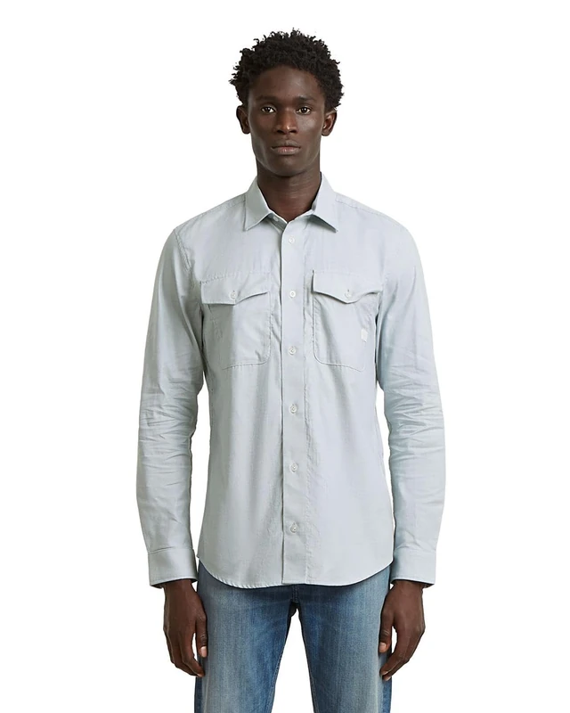 G-Star Men's Marine Slim Long Sleeve Shirt, Size: M, Color Multicolor