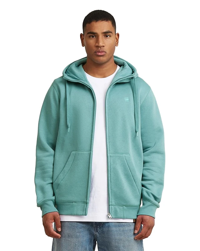 G-STAR Men's Premium Core Hooded Zip Sweater, Size: XS, Color Blue