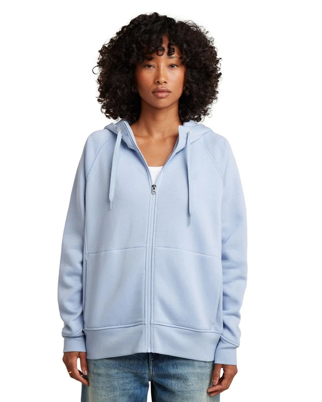 G-STAR Women's Premium Core 2.1 Hooded Zip Thru Sweater, Size: XL, Color Blue