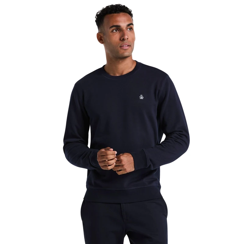 Original Penguin Mens Org Flc Crewneck Sti Sweatshirt, Dark Sapphire, M UK