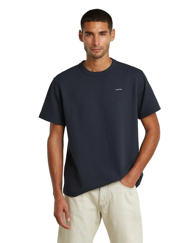 G-STAR Men's True Regular Structured r t, Size: L, Color Blue