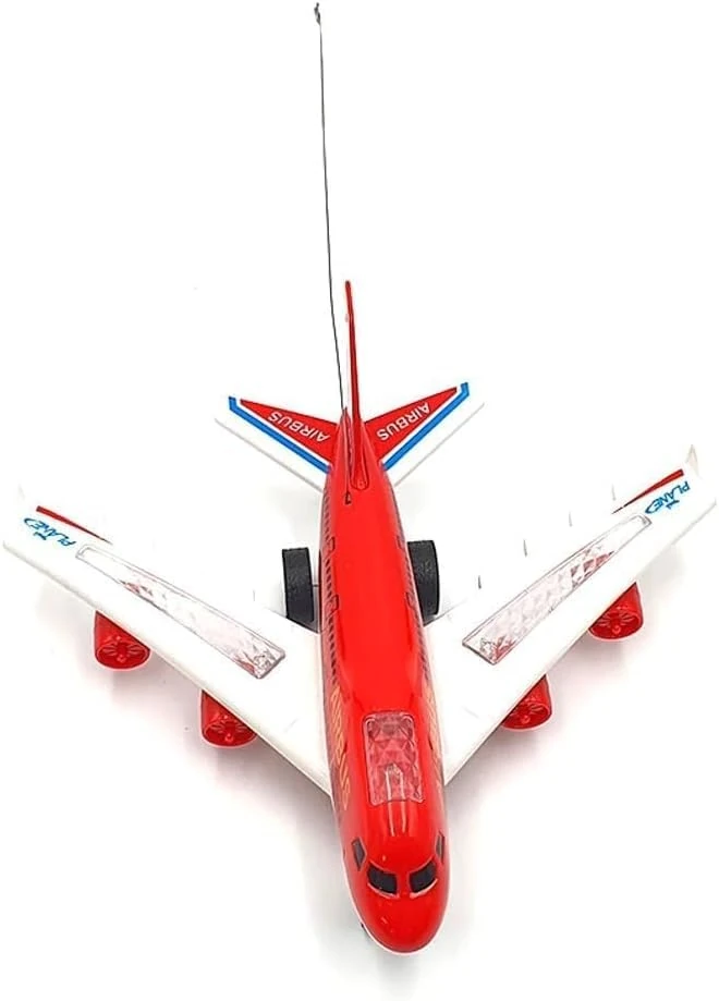 Neel Saanjh Air Bus Remote Control Airplane, Easy-To-Operate, LED Lights & Sound, Realistic Design, Encourages Motor Skills, Hand-Eye Coordination, Imaginative Play, Outdoor And Indoor Play, (Red)
