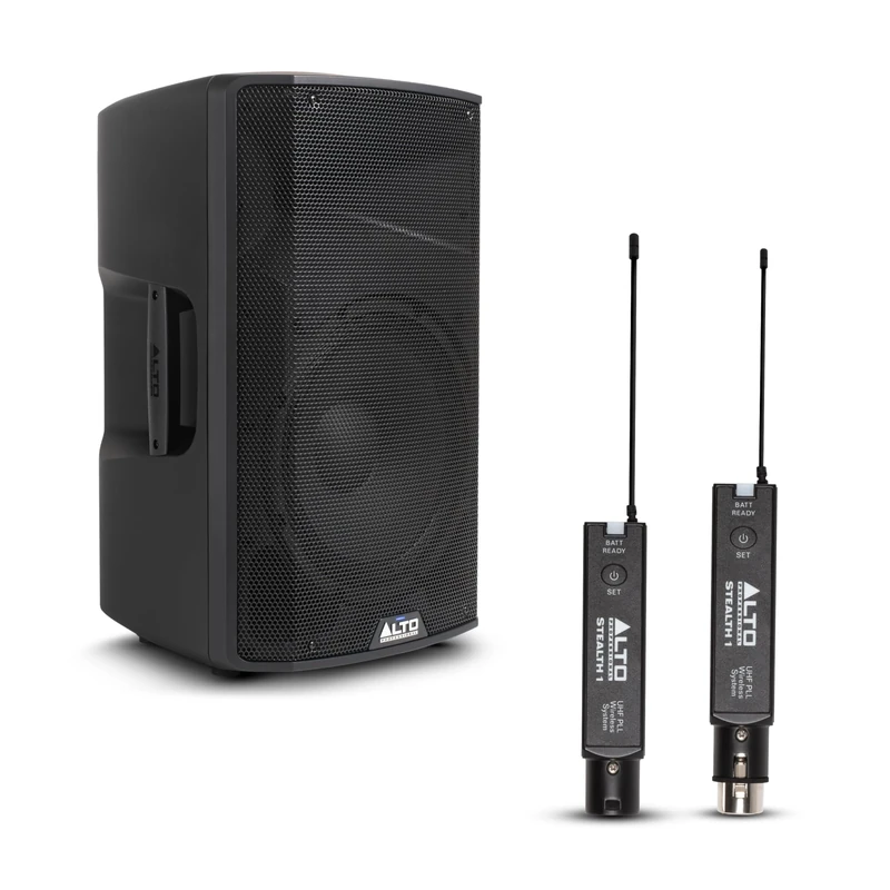 ALTO TX412 700W 12" Powered PA Speaker Bundle with XLR Mic Receiver and Transmitter for Live Performances, Events, Karaoke, Public Address, Presentations