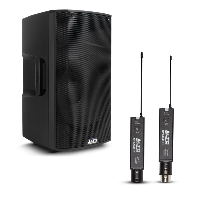 ALTO TX415 700W 15" Powered PA Speaker Bundle with XLR Mic Receiver and Transmitter for Live Performances, Events, Karaoke, Public Address, Presentations