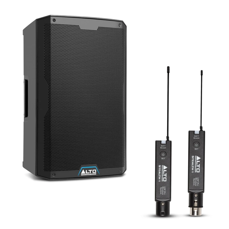 ALTO TS415 2500W 15" Powered PA Speaker Bundle with XLR Mic Receiver and Transmitter for Live Performances, Events, Karaoke, Public Address, Presentations