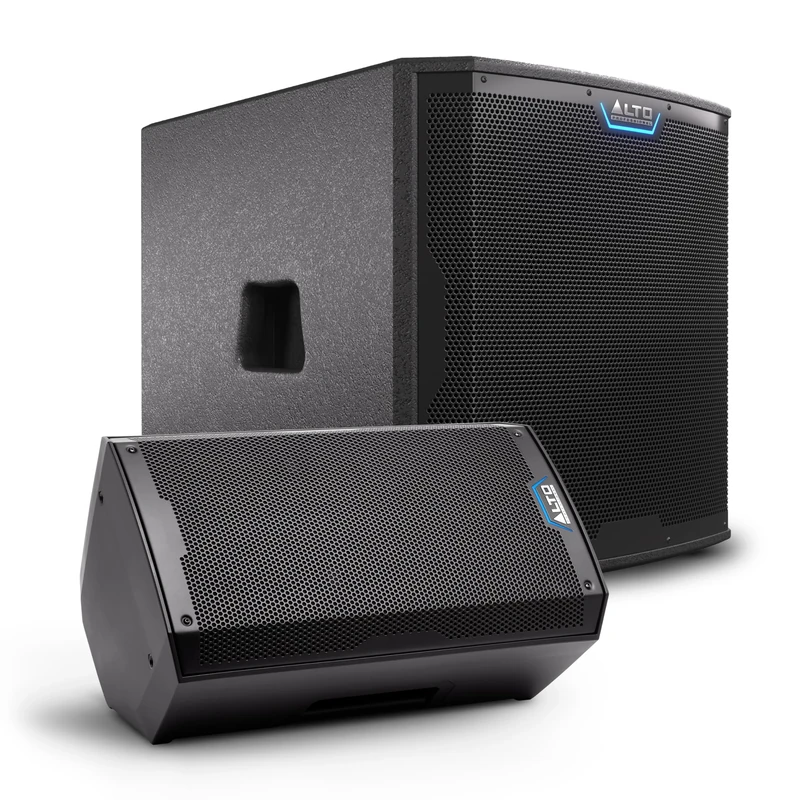 ALTO TS410 and TS15S Powered PA Speaker and Subwoofer Bundle for Live Performances, Events, Karaoke, Public Address, Presentations