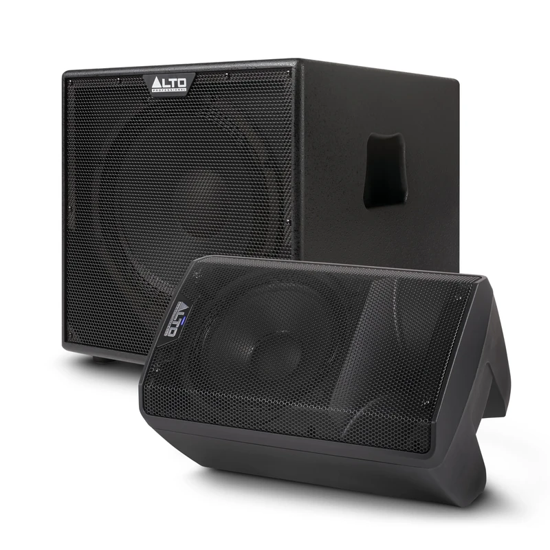 ALTO TX410 and TX12S Powered PA Speaker and Subwoofer Bundle for Live Performances, Events, Karaoke, Public Address, Presentations