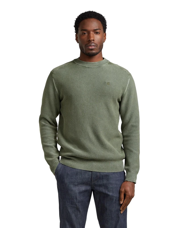 G-STAR Men's Washed r Knit, Size: XL, Color Green
