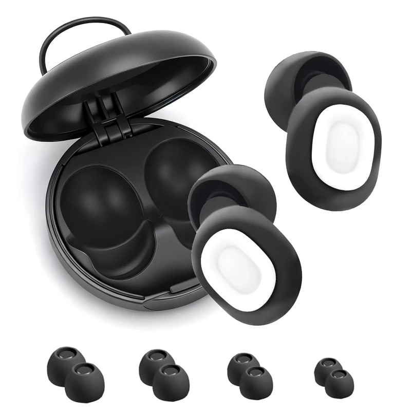 Nambutu 45dB Noise Cancelling Ear Plugs - Silicone, 8 Sizes, Case