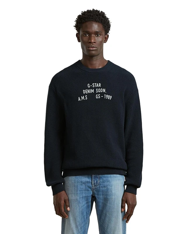 G-STAR Men's Stencil gr Loose r Knit, Size: M, Color Blue