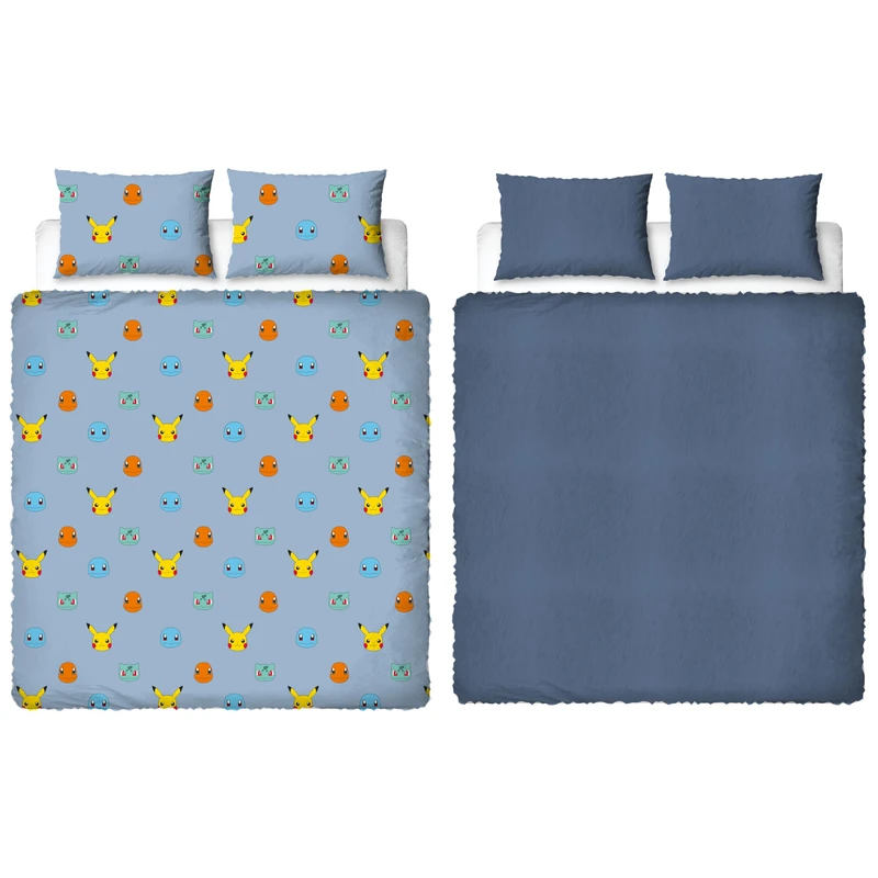Pokemon Official Double Fleece Duvet Cover Set | Super Soft and Warm | Official Gaming Merchandise Bedding | Reversible 2 Sided Winter Cosy Kids Bedding Cover Including Matching Pillow Cases