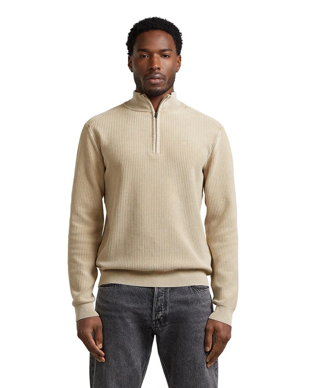 G-STAR Men's Washed Skipper Knit, Size: L, Color Beige