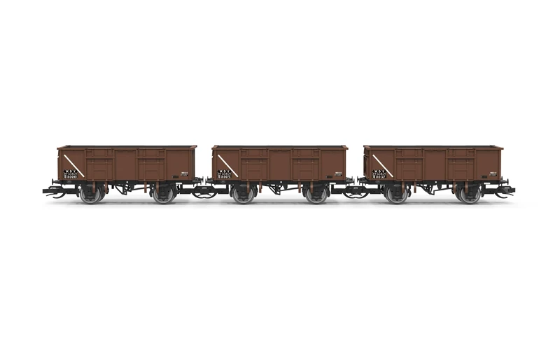 Hornby - TT:120 TT6039 BR 21T Mineral wagon Triple Pack 313093 313075 313127, Brown