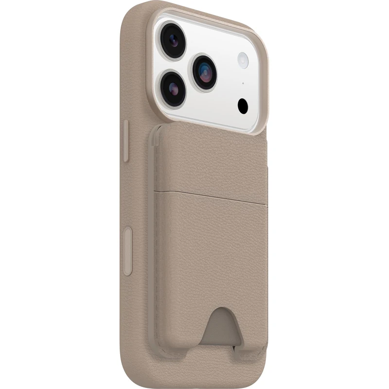 OtterBox Symmetry Cactus Leather Wallet for MagSafe, Soft-Touch Wallet with 2-3 Slots for Cards, Strong Magnetic Alignment and Attachment with MagSafe, Compatbile with iPhone, Grey - Image 1