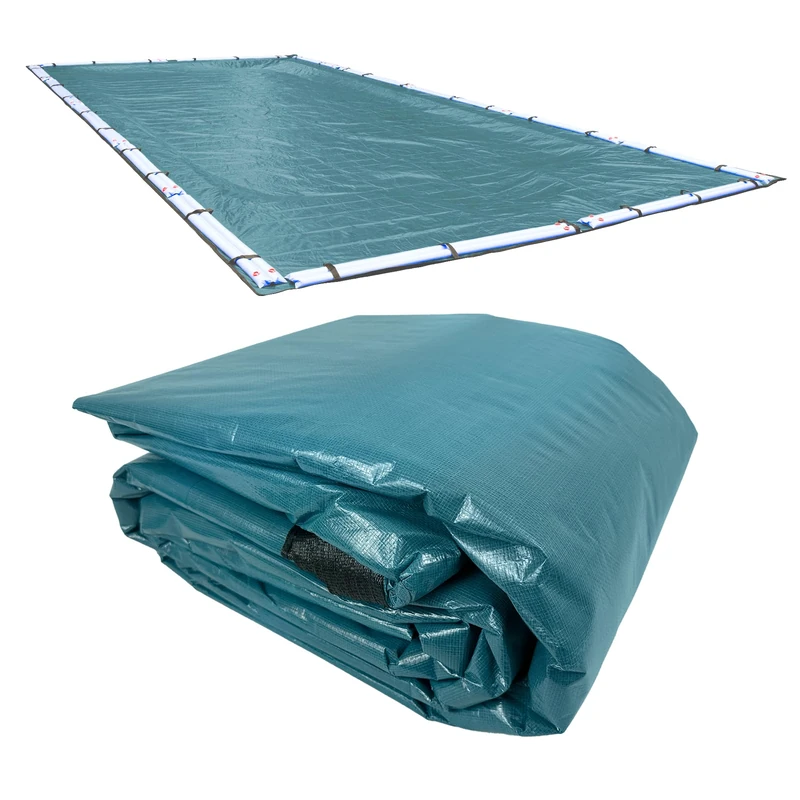 Robelle 12 x 24 ft Commercial Teal Winter Pool Cover for Inground Pools, 5 ft Overlap (17 x 29 ft Cover Size), Solid 12 x 12 Scrim, 3.7 oz/yd2, 18-Year Warranty, Style: 391224RA