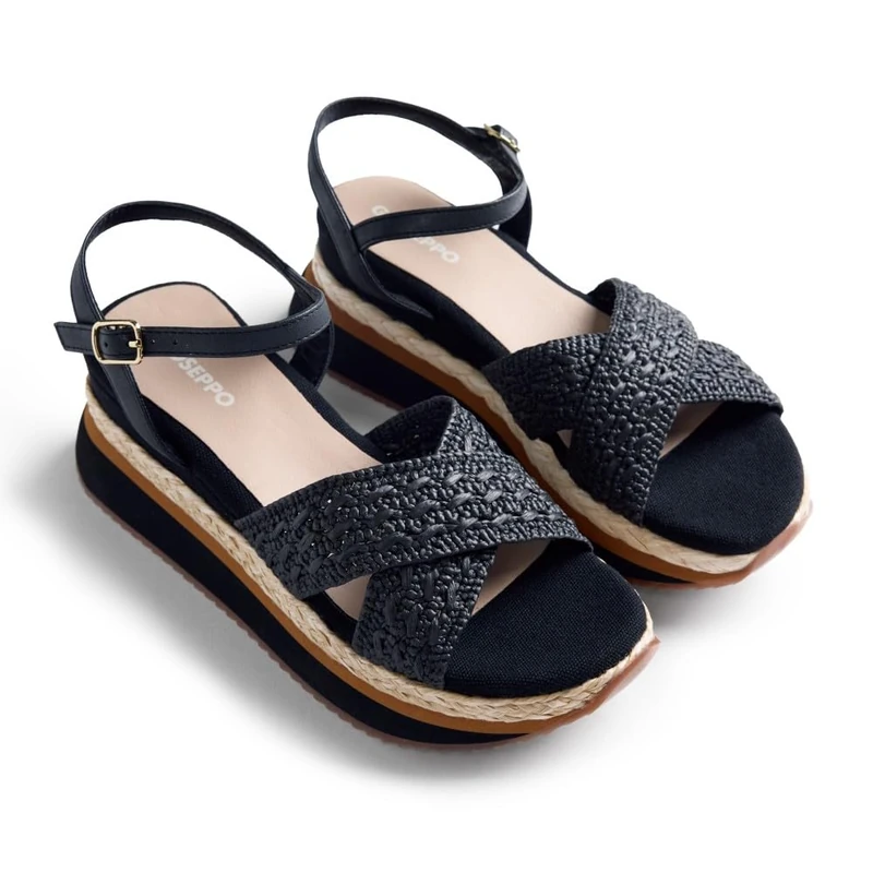 GIOSEPPO Women's Trevelin T-Strap, Black, 4 UK