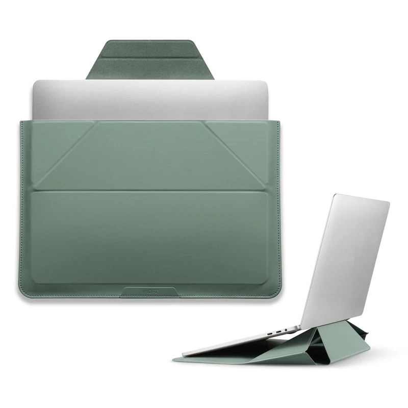 MOFT Laptop Carry Sleeve, 2-in-1 Laptop Bag & Stand for 13.3"MacBook Air/Pro & Dell/HP/Lenovo/Asus, Stylish Slim Computer Sleeve Bag with Expandable Storage for Computer Accessories,Seafoam