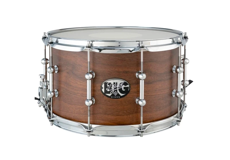 Dixon Artisan Signature Snare 14"x8" PDSAN814GBU - Gregg Bissonette "Big Bud" - 6-Ply Walnut/Maple Cauldron 42-Spiral Snare Rug, Remo Skins, Deluxe Tube Lugs, Power Hoops